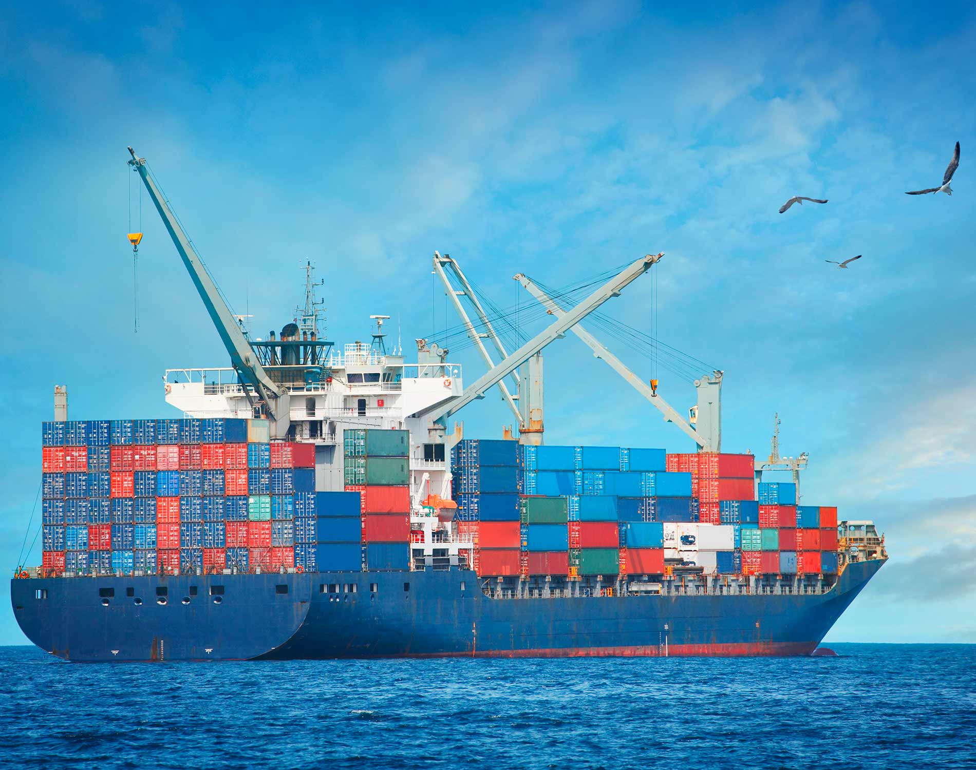 Cargo ship on the sea