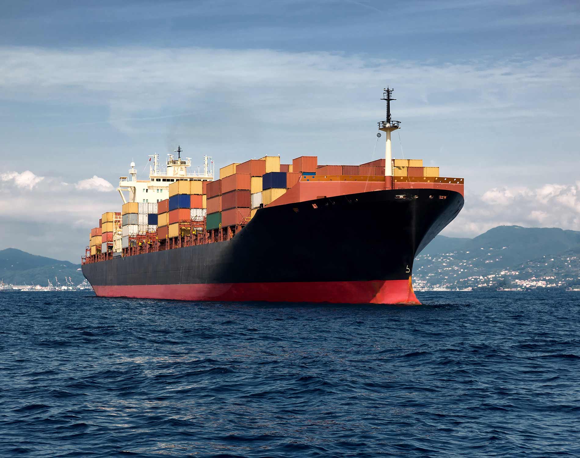 Cargo freight, container ship in sea