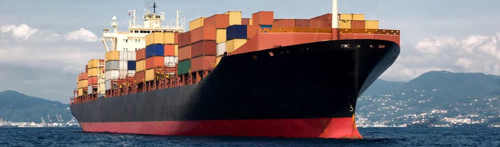 Cargo freight, container ship in sea